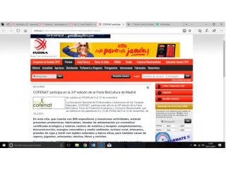 COFENAT participa en la 33ª edición de la Feria BioCultura de Madrid