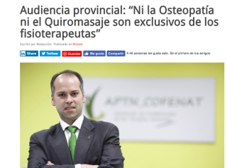 Audiencia provincial: “Ni la Osteopatía ni el Quiromasaje son exclusivos de los fisioterapeutas”