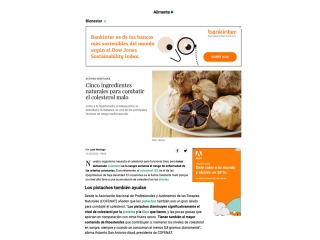 Cinco ingredientes naturales para combatir el colesterol malo