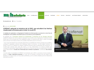 COFENAT aplaude la iniciativa de la OMS, que estudiará las hierbas medicinales africanas para tratar la covid-19
