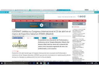 COFENAT celebra su Congreso Internacional el 23 de abril en el marco de Expo Eco Salud en IFEMA (Madrid).