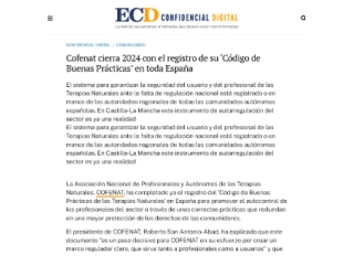 Cofenat cierra 2024 con el registro de su ‘Código de Buenas Prácticas’ en toda España