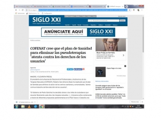 COFENAT cree que el plan de Sanidad para eliminar las pseudoterapias "atenta contra los derechos de los usuarios