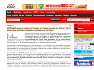 COFENAT gana la batalla al Colegio de Fisioterapeutas de Galicia: “Ni la Osteopatía ni el Quiromasaje son exclusivos de los fisios”. 