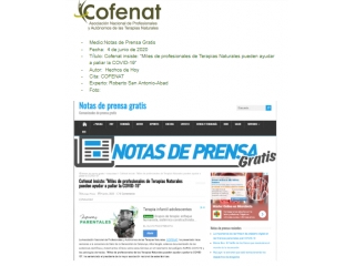 Cofenat insiste: “Miles de profesionales de Terapias Naturales pueden ayudar a paliar la COVID-19”