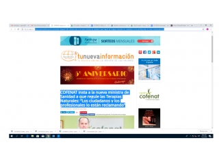 COFENAT insta a la nueva ministra de Sanidad a que regule las Terapias Naturales: “Los ciudadanos y los profesionales lo están reclamando