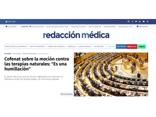  Cofenat sobre la moción contra las terapias naturales: 