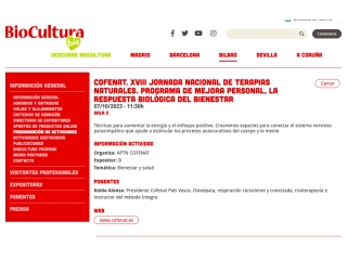 COFENAT. XVIII JORNADA NACIONAL DE TERAPIAS NATURALES. PROGRAMA DE MEJORA PERSONAL, LA RESPUESTA BIOLÓGICA DEL BIENESTAR