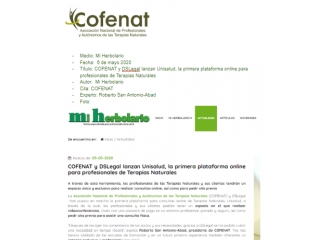 COFENAT y DSLegal lanzan Unisalud, la primera plataforma online para profesionales de Terapias Naturales