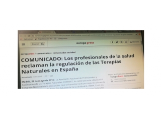 COMUNICADO: Los profesionales de la salud reclaman la regulación de las Terapias Naturales en España. 