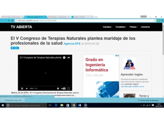 Congreso Terapias Naturales plantea maridaje de todos los profesionales salud.