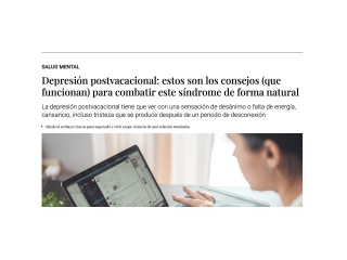 Depresión postvacacional: estos son los consejos (que funcionan) para combatir este síndrome de forma natural