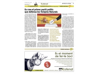  Es crea el primer partit polític que defensa les Teràpies Naturals 