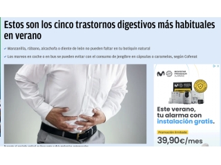 Estos son los cinco trastornos digestivos más habituales en verano