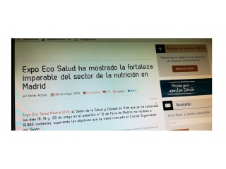 Expo Eco Salud ha mostrado la fortaleza imparable del sector de la nutrición en Madrid