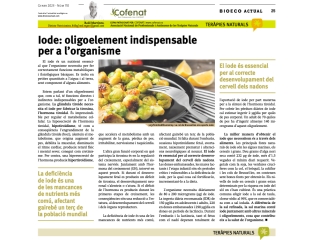 Iode: oligoelement indispensable per a l’organisme