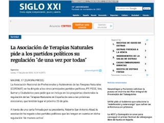 La Asociación de las Terapias Naturales pide a los partidos políticos su regulación “de una vez por todas”