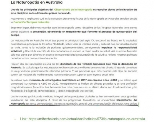 La Naturopatía en Australia