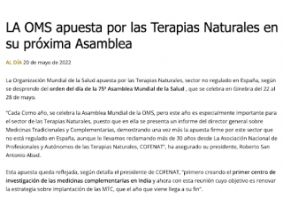 La OMS apuesta por las Terapias Naturales en su próxima Asamblea