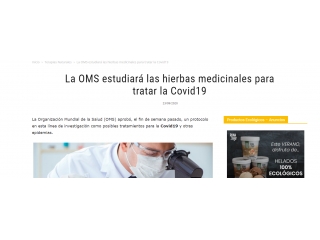 La OMS estudiará las hierbas medicinales para tratar la Covid19