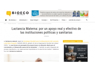 Lactancia Materna: por un apoyo real y efectivo de las instituciones políticas y sanitarias