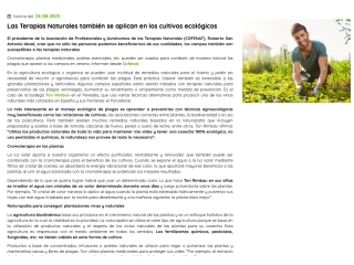 Las Terapias Naturales también se aplican en los cultivos ecológicos