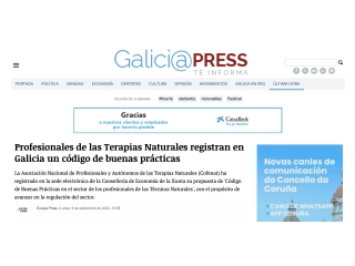 Profesionales de las Terapias Naturales registran en Galicia un código de buenas prácticas