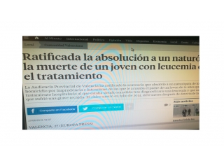 Ratificada la absolución a un naturópata de la muerte de un joven con leucemia que dejó el tratamiento