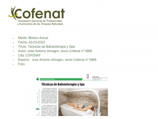 Técnicas de Balneoterapia y Spa